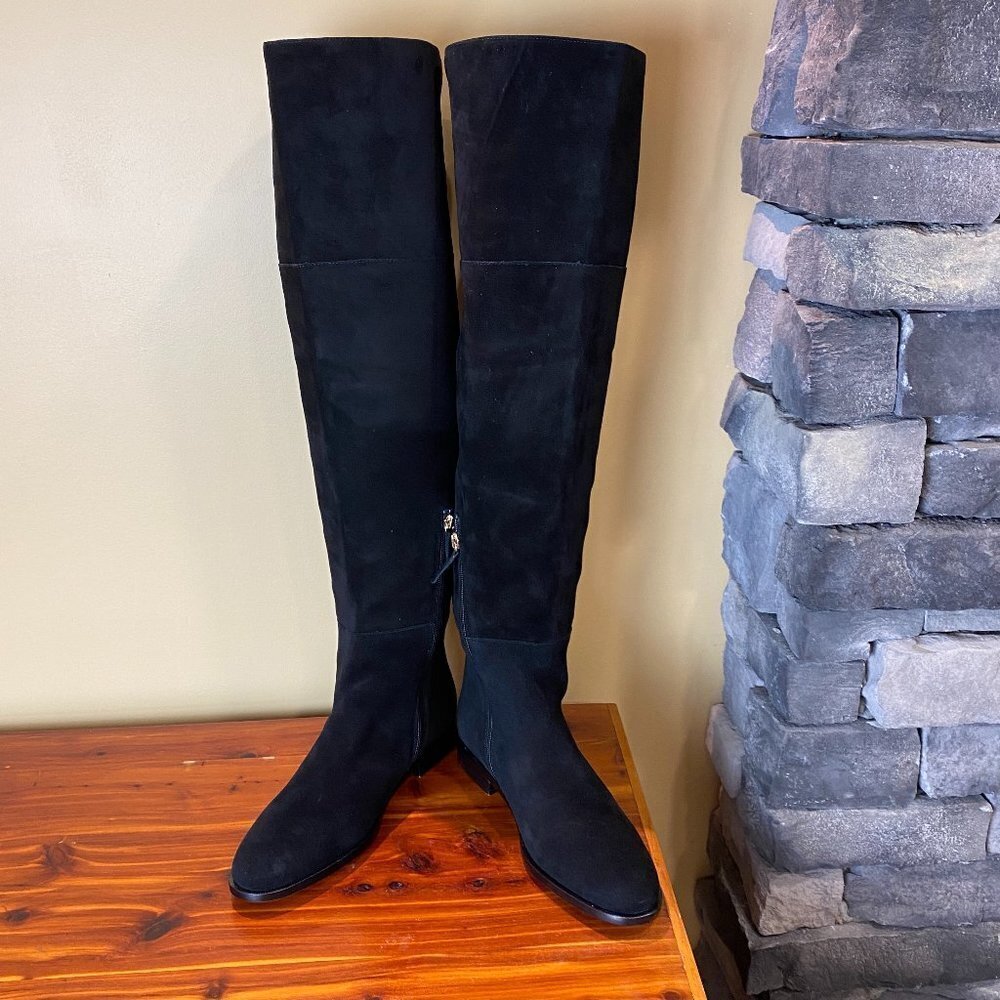 J. Crew Troy Over the knee boots suede K2741 Black